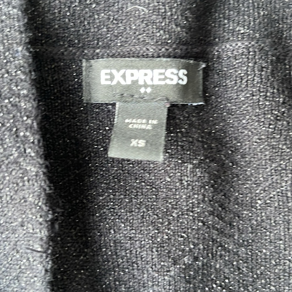 Express black sweater blazer with herringbone pattern, size XS. - Picture 6 of 7